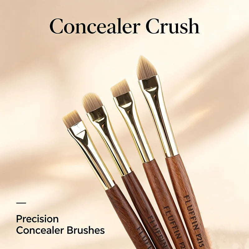 Ultra Thin Concealer Brush for Precise Makeup Application - Copper & Redwood Handle