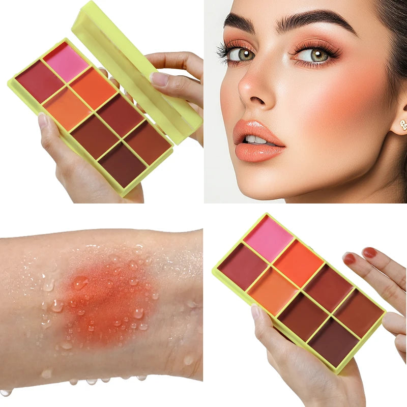 Cream Highlighter Palette for Face & Eyes - Matte & Shimmer Finishes, Long-Lasting Makeup