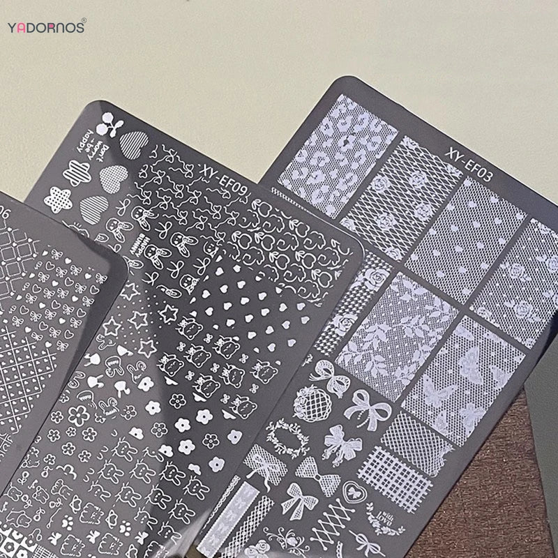 Nail Stamping Plates Set - Multi-Style Nail Art Stencils for Professional & Home Use