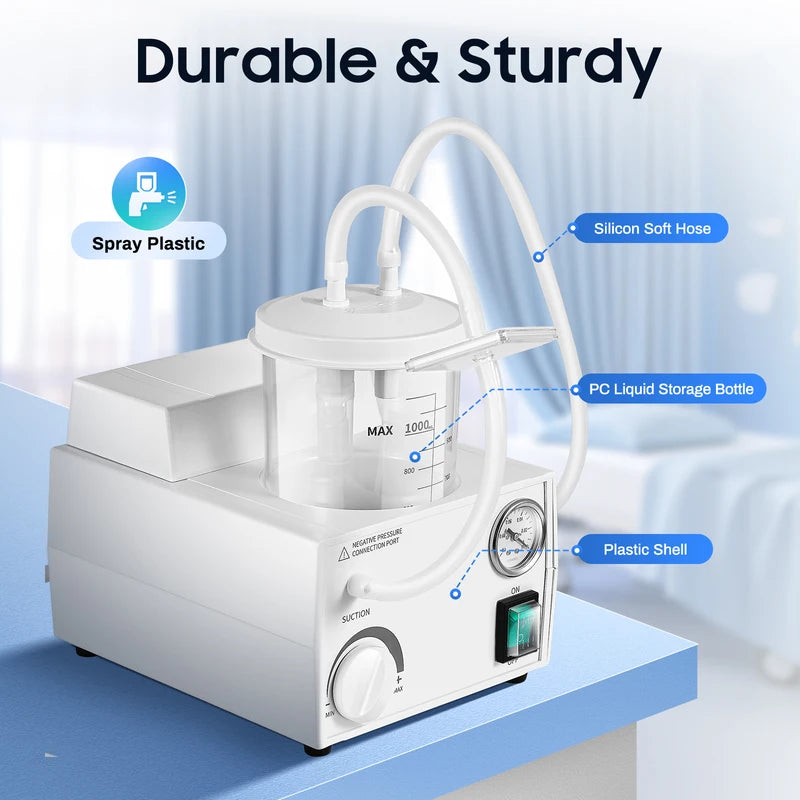 Portable Medical Suction Machine for Respiratory Care - Mucus & Throat Secretion Removal