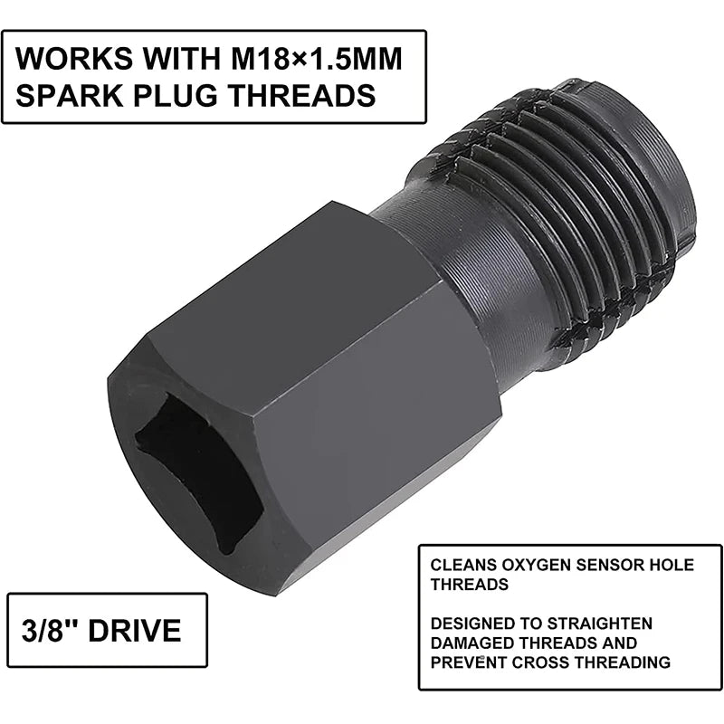 Automotive Oxygen Sensor Wrench Kit - Thread Chaser & Removal Tools