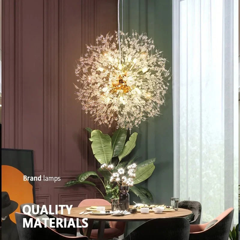 Nordic Modern Crystal Chandelier for Living Room & Bedroom - Energy-Efficient LED Lighting