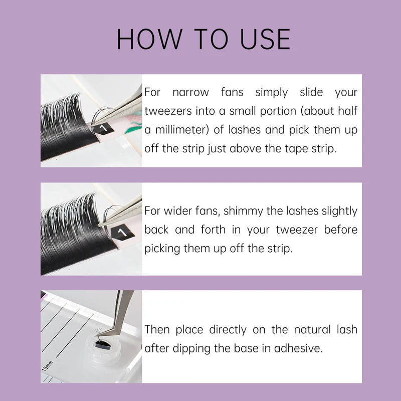 Volume Lash Extension Fans for Eyelash Extensions - Easy Fan Pre-Made Lashes