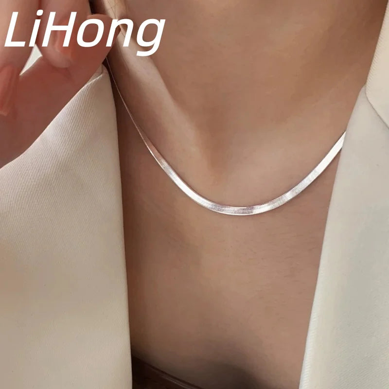 Sterling Silver Snake Chain Necklace for Men Women 16-24 Inch Gift Jewelry