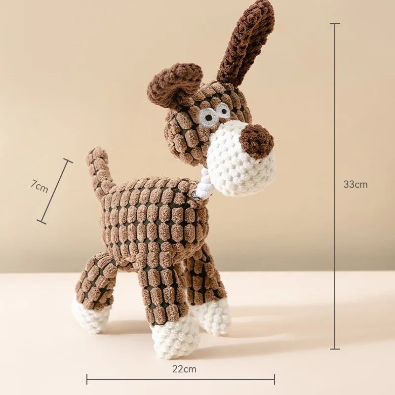 Plush Dog Toy Animals Shape Squeaky & Bite Resistant Pet Toys for Small & Large Dogs