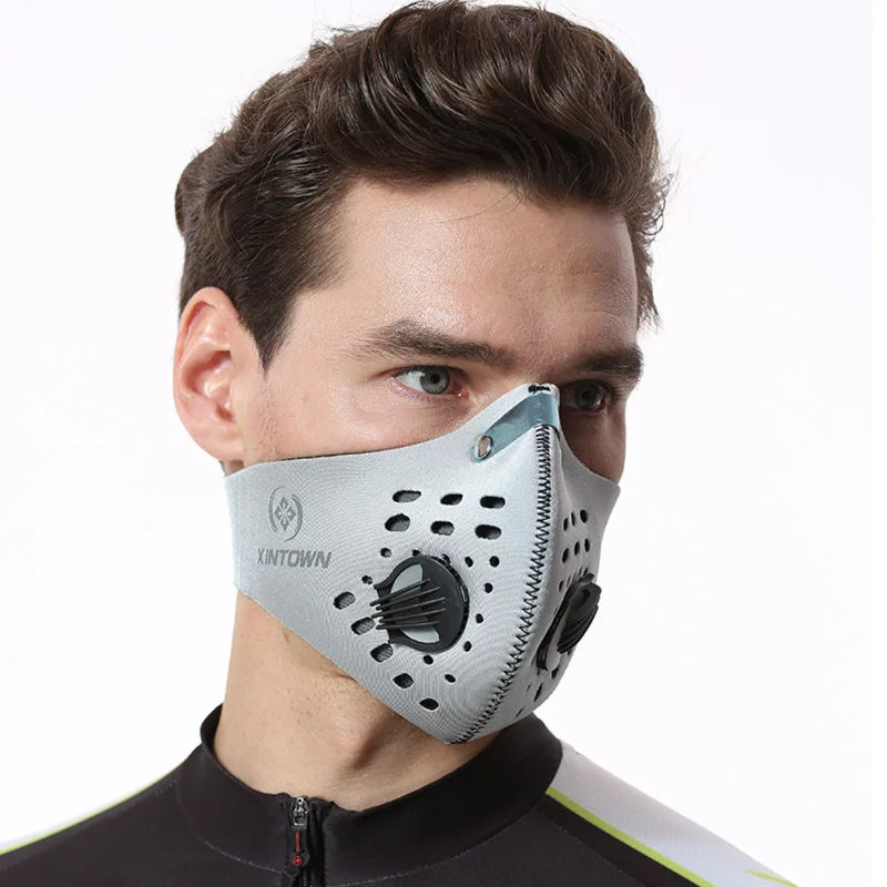 Reusable Outdoor Dustproof Face Mask with Activated Carbon Filter for Men