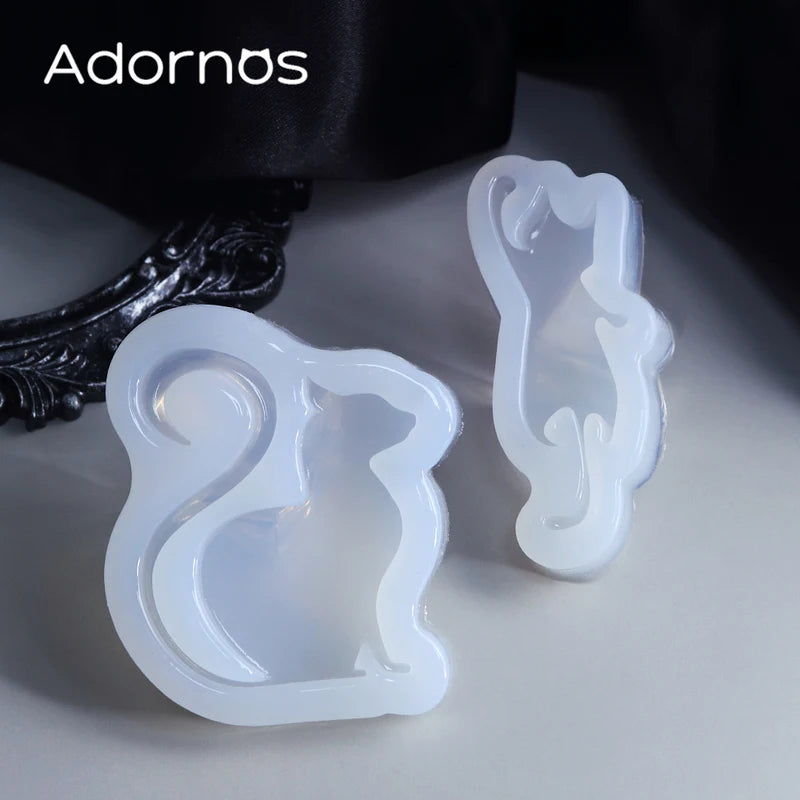 Halloween Resin Silicone Molds Kitten Cat Jewelry & Keychain Crafting Mold