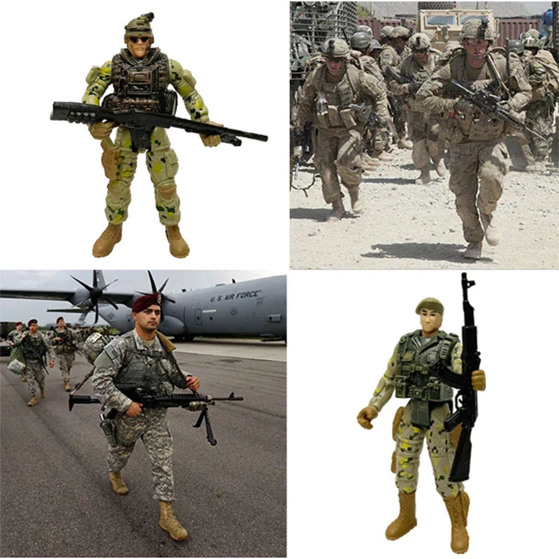 6Pcs Army Men SWAT Team Soldiers Action Figures Playset for Kids, Military Toy Gift
