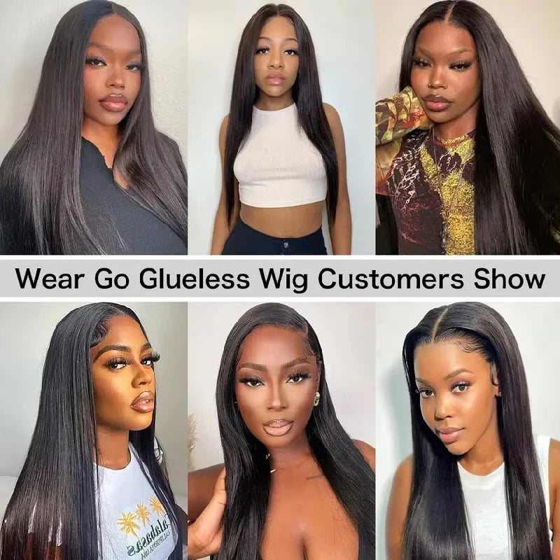 Pre Plucked Human Hair Wigs 4x4 & 5x5 Closure, Brazilian Natural Black, 20-38 Inch