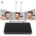 3-Way LED Trifold Mirror with Lighting for Haircut and Styling - 360° View