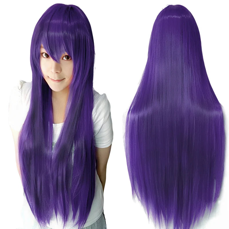 Synthetic Colorful Cosplay Wig 80cm Straight Violet & Purple Hair