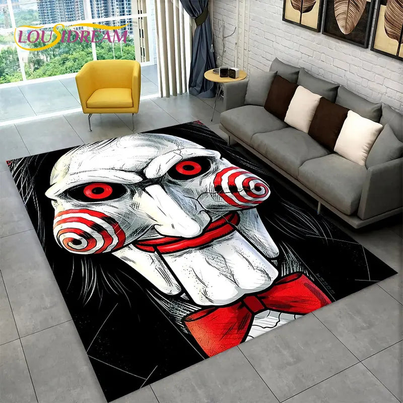 Horror Movie Character Chucky Cartoon Area Rug - Non-slip Living Room & Bedroom Carpet