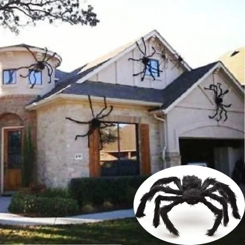 Giant Halloween Black Spider Decoration Indoor Outdoor Halloween Prop 30cm-200cm