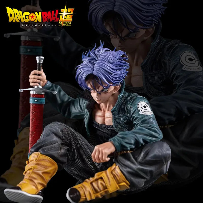 Dragon Ball Trunks Action Figure - Super Saiyan Sitting PVC Model 10cm