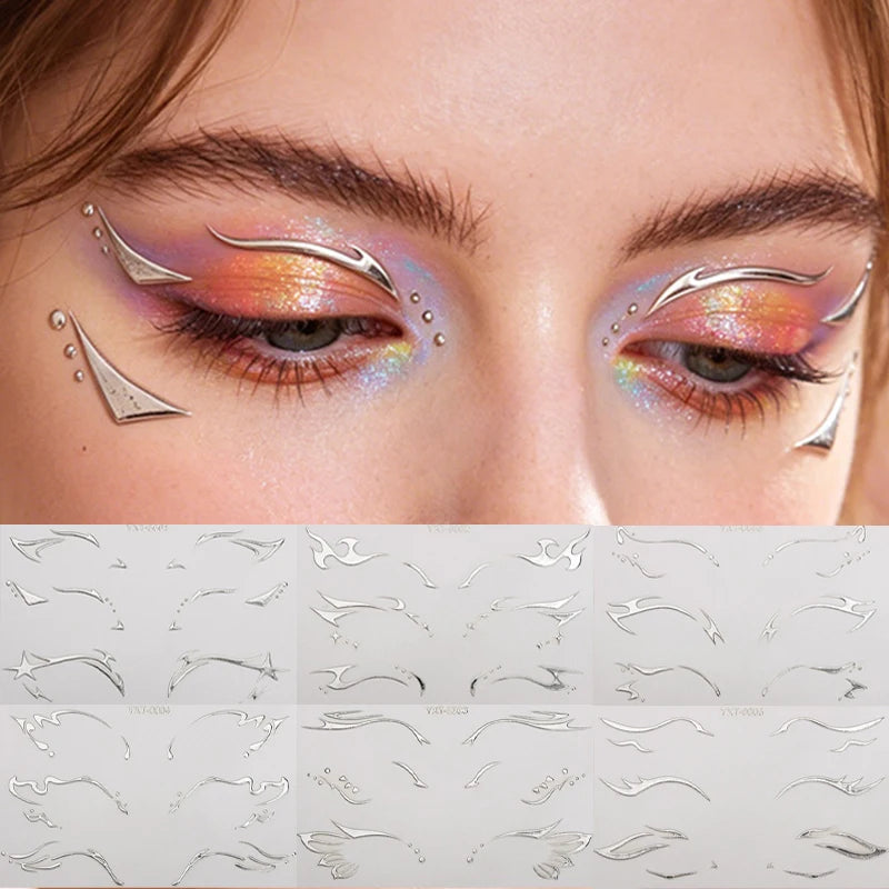 Holographic Eye & Face Sticker Set for Makeup & Party Looks - Waterproof, Easy Removal