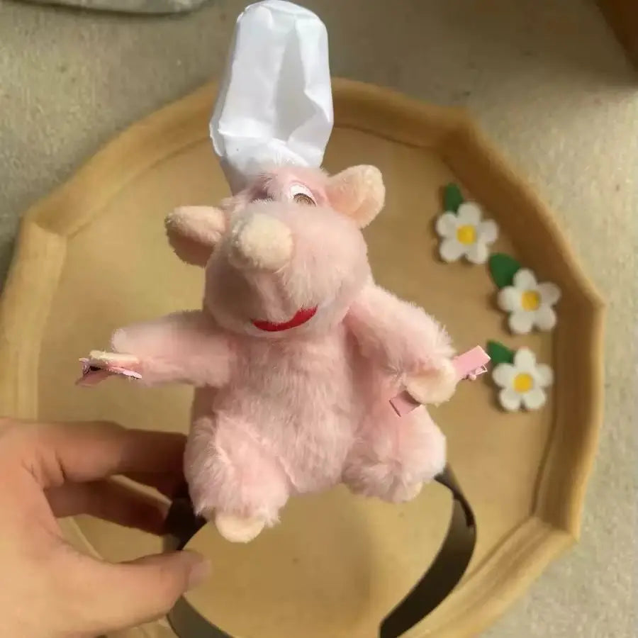 Cute Cartoon Ratatouille Plush Headband with Wide Brim Hair Clip for Kids & Women