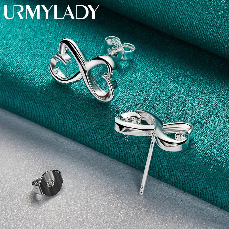 925 Sterling Silver Jewelry Set for Women Valentines Day Gift Necklace Earrings Ring