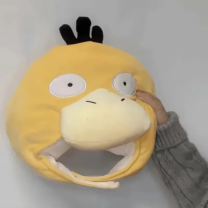Anime Plush Pillow - Psyduck Kawaii Stuffed Headgear Toy for Fans