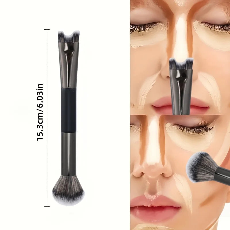 Contouring Nose Brush Double-Headed Makeup Tool for Shadows & Highlights