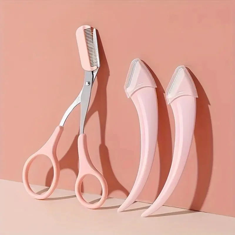 Eyebrow Trimmer Set with Precision Scissors & Comb - For On-The-Go Grooming