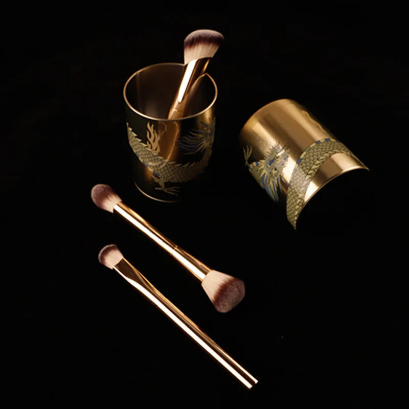 3-Piece Makeup Brush Set with Storage Box - Powder Foundation Blush Concealer
