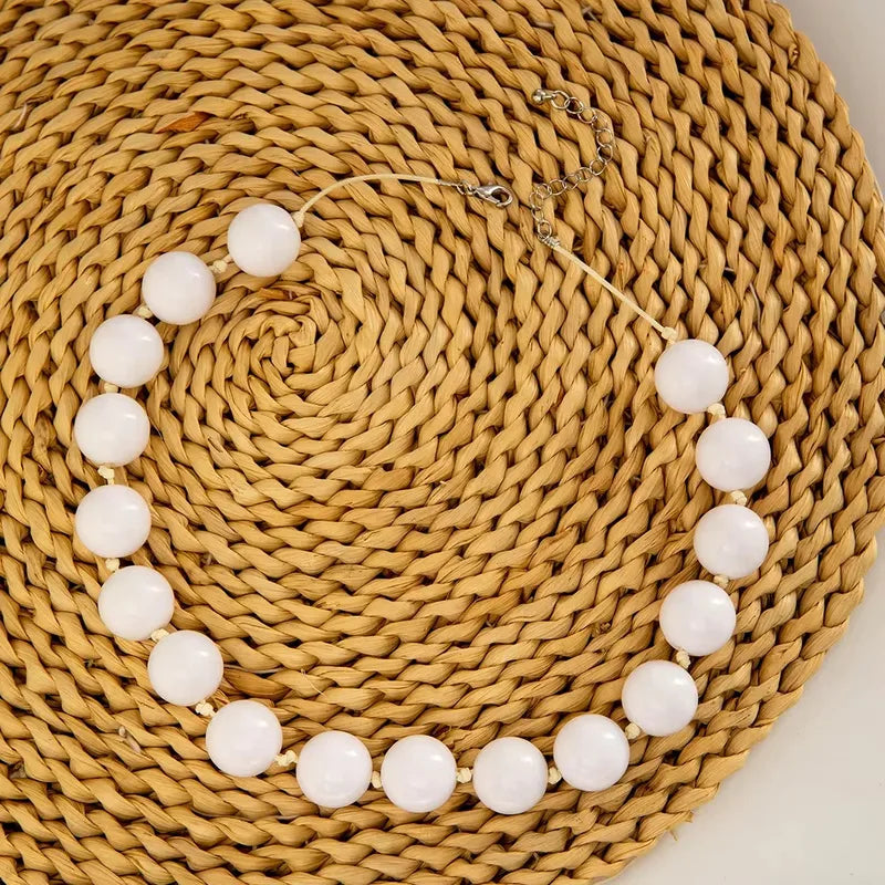 Colorful Bead Choker Necklace for Women Punk Resin Jewelry Gift Wholesale