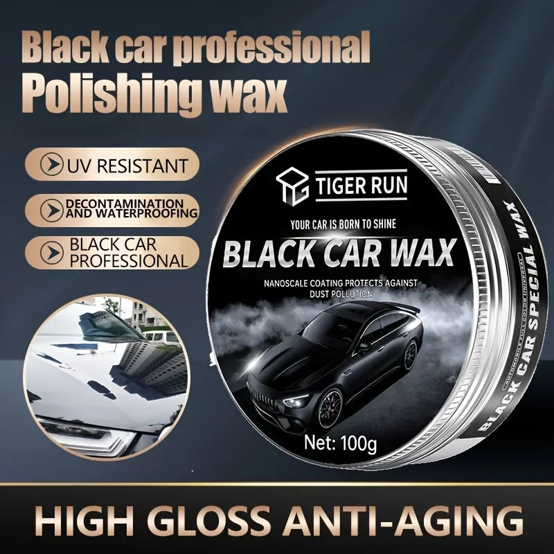 Black Car Wax 100g - High Gloss, UV Resistant, Waterproofing & Decontamination