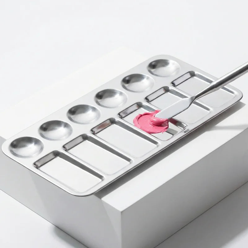 Aluminum Paint Palette for Artists - Lightweight Multi-Shape Mixing Tray