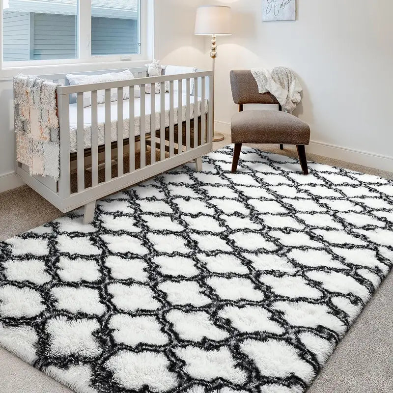 Modern Nordic Tie-Dye Silk Wool Rug for Living Room & Bedroom - Soft Floor Mat