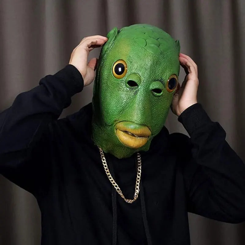 Funny Fish Head Mask for Halloween Costume Party - Monster & Fish Headgear