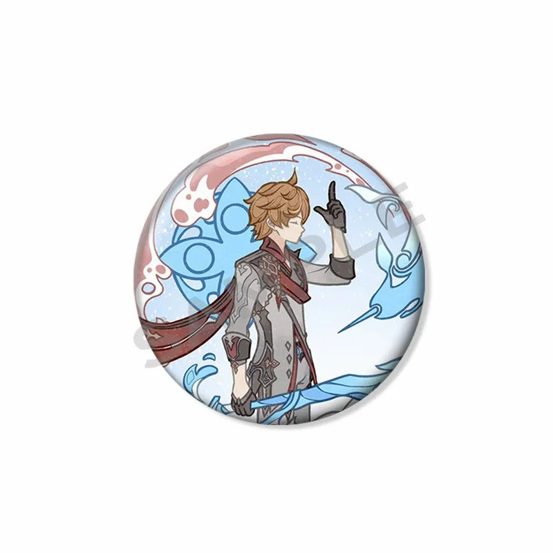 Genshin Impact Fanart Badge Pins for Backpack, Brooches, Collectible Gift