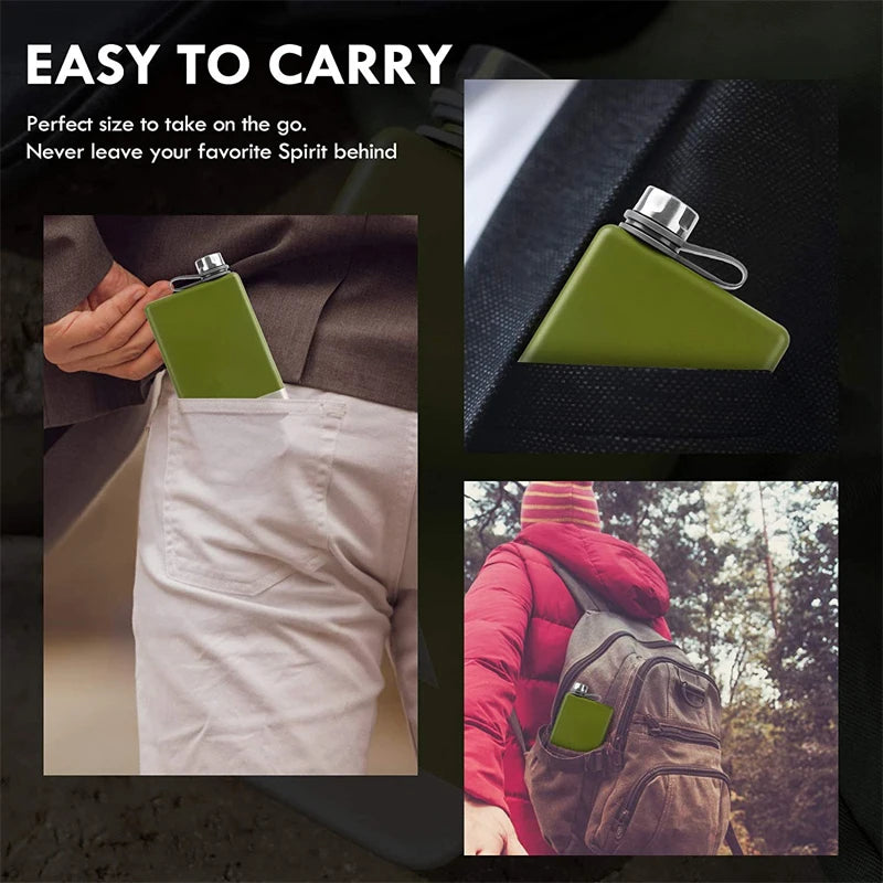 Premium 9oz Stainless Steel Hip Flask with Funnel - Leakproof Whiskey & Liquor Bottle