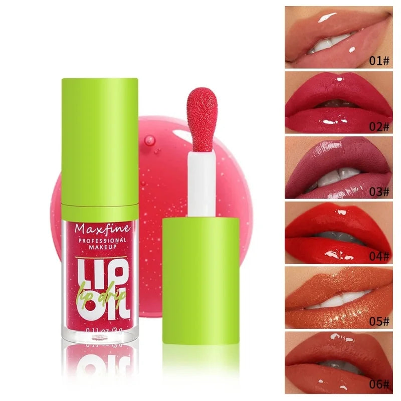Waterproof Long-Lasting Lip Gloss Set with Non-Stick Cup - 6 Colors