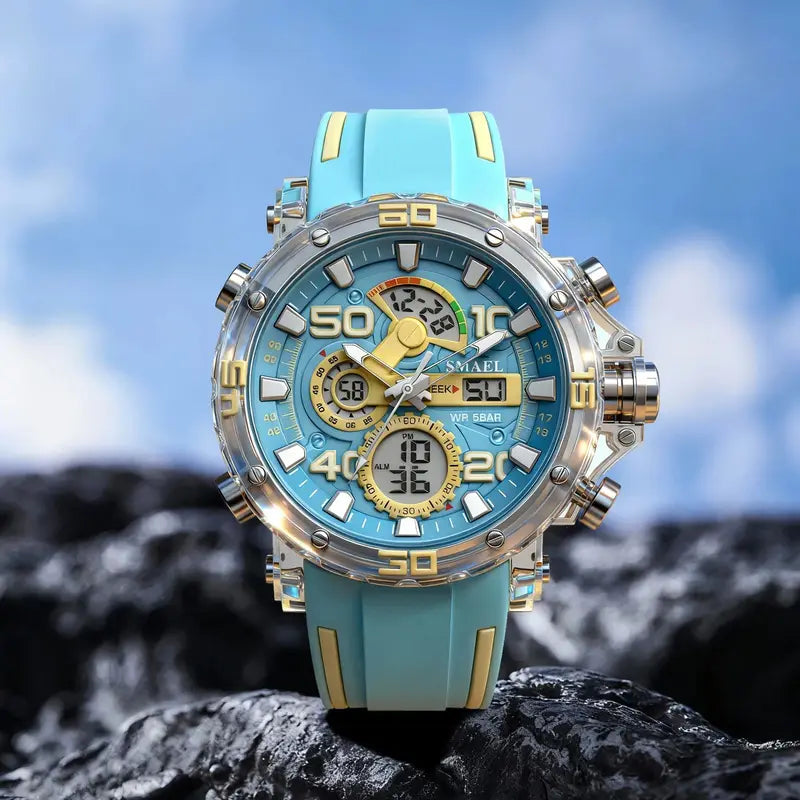 Waterproof Military Sport Watch for Men - LED Backlight Alarm Chronograph