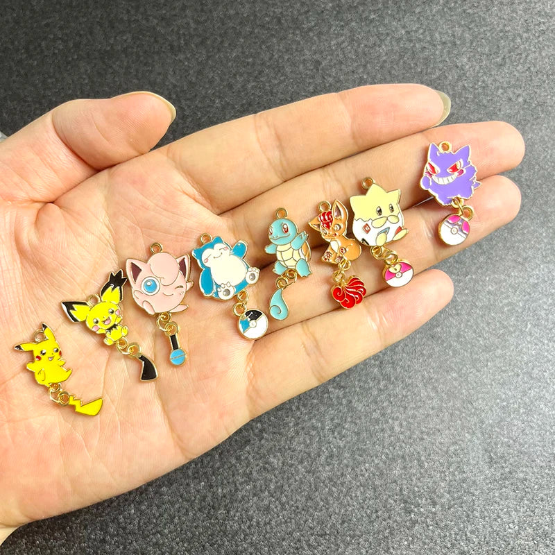 8pcs Cartoon Charms Jewelry Accessory Kit for Necklace Earrings Keychains DIY