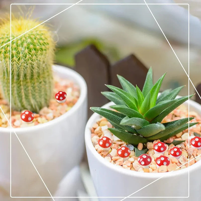 Mini Resin Mushroom Garden Figurines - 50 Pcs Tiny Decorative Miniatures for Micro Gardens & Terrariums