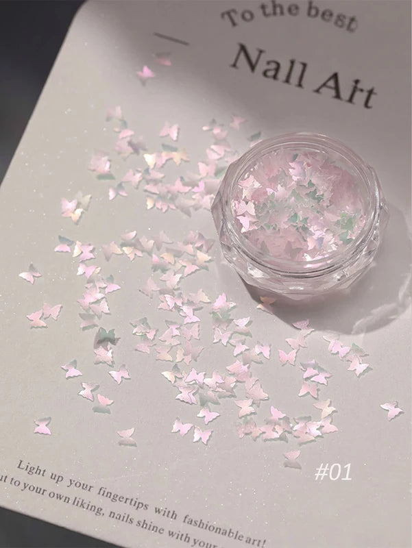 Pink Cherry Blossom Nail Art Glitter Decorations for DIY Nail Designs, Suitable for Valentine’s Day