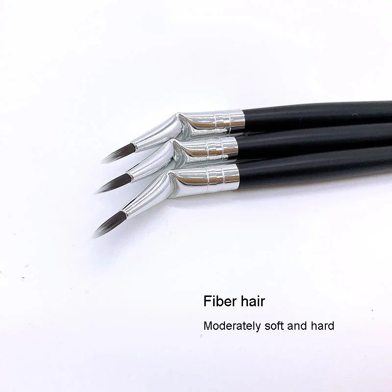 Angled Eyeliner Makeup Brush Precision Bent Ferrule for Gel Liquid Powder Eye Liner