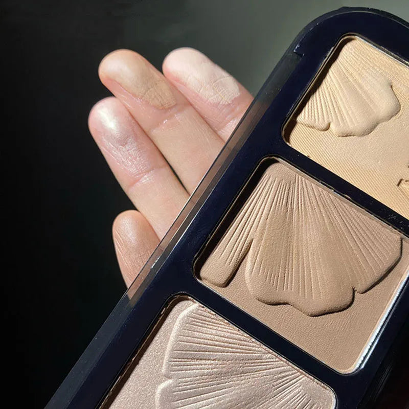 3D Contour & Highlighter Makeup Palette with Multiple Colors for Face Shading