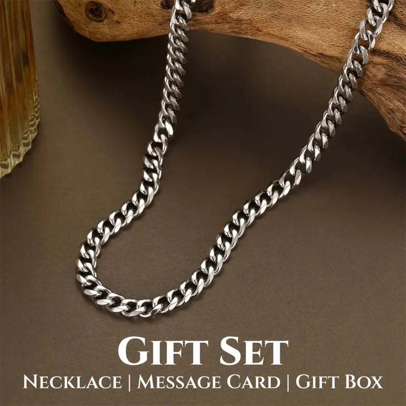 Men's Cuban Chain Necklace Gift for Him, Promise & Anniversary Jewelry