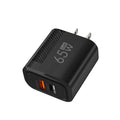 65W GaN Fast USB Type C Wall Charger PD 3.0 Quick Charge Phone Adapter US/EU Plug