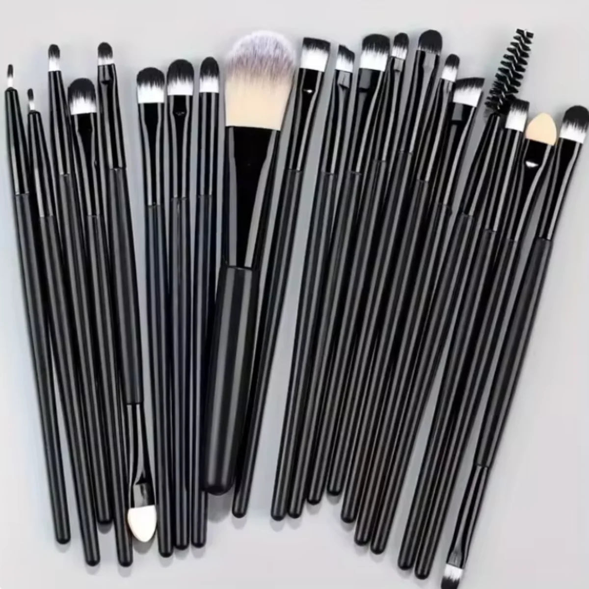 20-Piece Makeup Brush Set with Soft Wool Bristles & Multiple Handle Colors