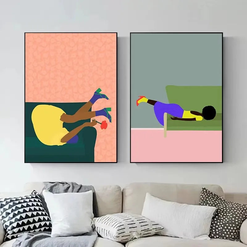 Abstract Woman Mood Wall Art Canvas Poster for Living Room Home Decor