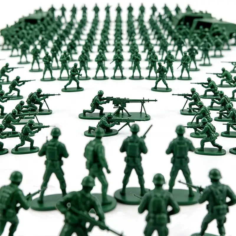 36/72pcs Green Plastic Soldier Mini Figures for Scene Building Creative Military Action Models