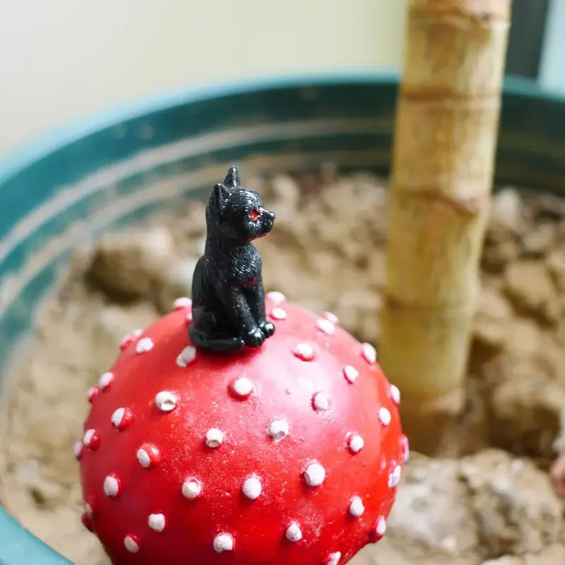 Halloween Black Cat Resin Figurine Ornaments for DIY Crafts & Home Decor