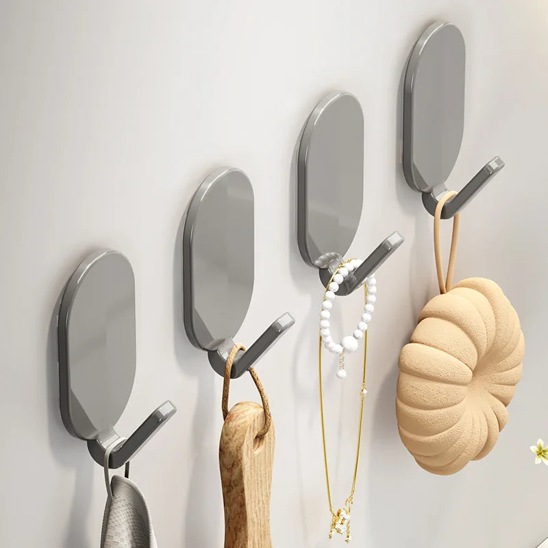 Self-Adhesive Wall Hooks Set - Heavy Duty Key Coat Towel Hanger for Bathroom & Kitchen