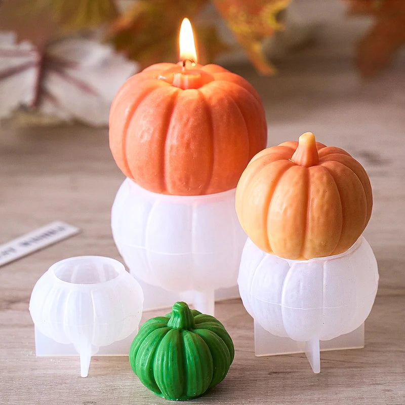 Pumpkin Silicone Candle Mold for Halloween DIY 3D Scented Candle Making