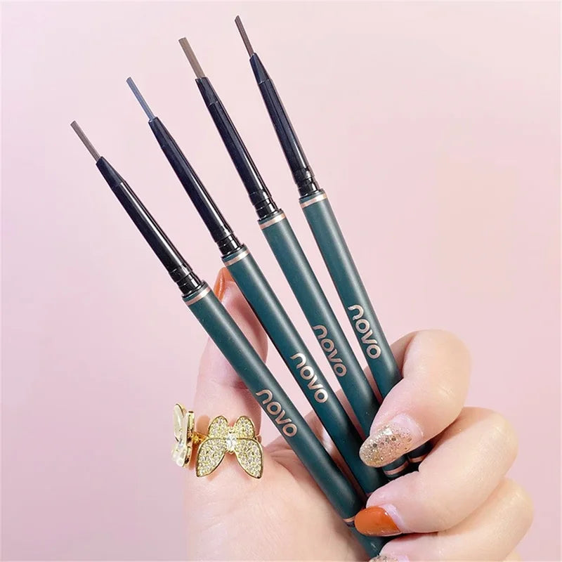 Waterproof Slim Eyebrow Pencil with Brush - Long-Lasting Cosmetic Pen for Natural Eyebrow Shaping