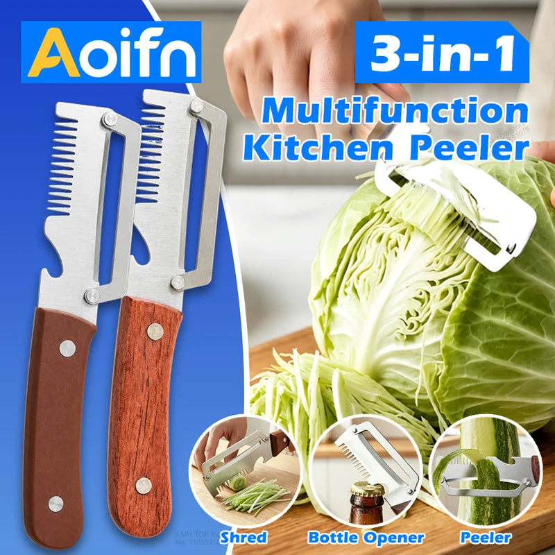 Multifunction Vegetable Peeler with Stainless Steel Blade & Ergonomic Handle - Kitchen Tool for Fruits & Vegetables