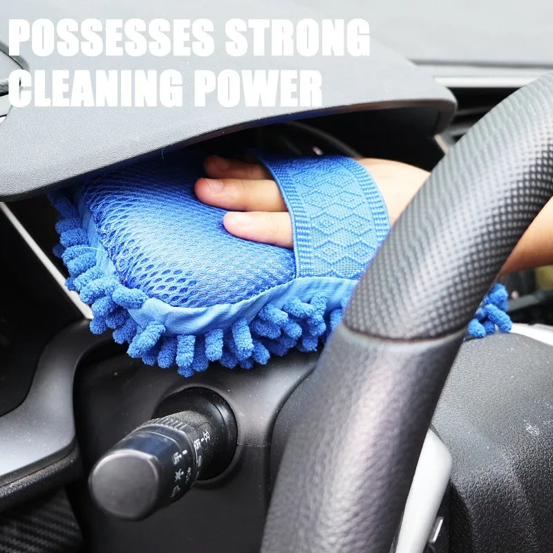 Microfiber Car Wash Glove and Sponge Set for Auto Detailing - Multi-Purpose Cleaning Tool